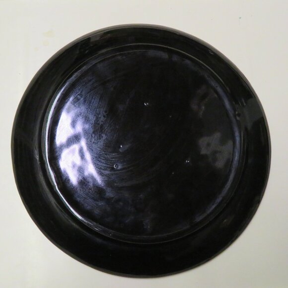 Aqua and Black Glazed Decorative Plate Vintage (DK707) - Picture 4 of 4